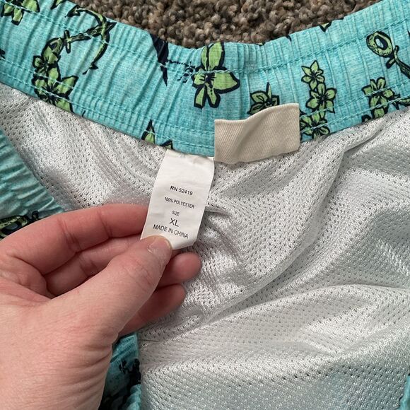 Sperry Men’s Pull On Blue/green Beach Themed Swim Trunks/board Shorts Size XL - Picture 4 of 8
